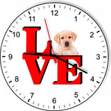 Yellow Lab Cute Puppy Dog kitchen living room Wall Clock