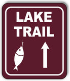LAKE TRAIL DIRECTIONAL UPWARDS ARROW CAMPING Metal Aluminum composite sign