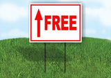FREE STRAIGHT  arrow red Yard Sign with Stand LAWN SIGN