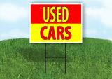 USED CARS RED YELLOW Plastic Yard Sign ROAD SIGN with Stand