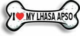 I Love My Lhasa Apso Car Magnet Bumper Sticker 3"x7"