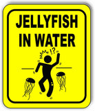 JELLYFISH IN WATER DANGER SAFETY YELLOW Metal Aluminum composite sign