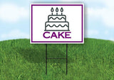 CAKE PURPLE Yard Sign Road with Stand LAWN SIGN