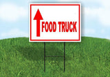 FOOD TRUCKS STRAIGHT arrow red Yard Sign with Stand LAWN SIGN