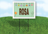 ROSA WELCOME BABY GREEN  18 in x 24 in Yard Sign Road Sign with Stand