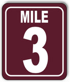 Mile 3 Distance Marker Brown Running Race 5k Marathon Aluminum Composite Sign