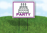 PARTY CAKE PURPLE Yard Sign Road with Stand LAWN SIGN