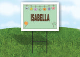 ISABELLA WELCOME BABY GREEN  18 in x 24 in Yard Sign Road Sign with Stand