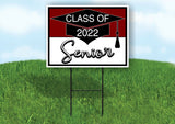 CLASS 2022 SENIOR MAROON WHITE Yard Sign with Stand LAWN SIGN