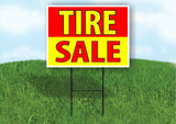 TIRE SALE RED YELLOW Plastic Yard Sign ROAD SIGN with Stand