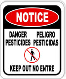 NOTICE PESTICIDES Aluminum Composite Sign