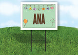 ANA WELCOME BABY GREEN  18 in x 24 in Yard Sign Road Sign with Stand