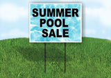 SUMMER POOL SALE BLACK Plastic Yard Sign ROAD SIGN with Stand