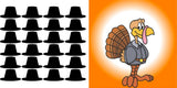 Pin The Hat on The Turkey Party Thanksgiving Game Large 24" x 24"