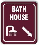 BATH HOUSE DIRECTIONAL ARROW TRAIL 8 Variations Metal Aluminum composite sign