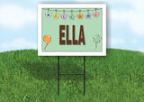 ELLA WELCOME BABY GREEN  18 in x 24 in Yard Sign Road Sign with Stand