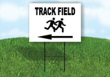 TRACK FIELD LEFT ARROW Yard Sign Road with Stand LAWN SIGN Single sided