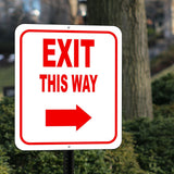 EXIT THIS WAY DIRECTIONAL RED 8 Arrow Variations Metal Aluminum composite sign