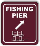 FISHING PIER DIRECTIONAL 45 DEGREES UP RIGHT ARROW Metal Aluminum composite sign