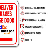 Please Deliver All Packages To Garage Door LEFT arrow outdoor Metal sign
