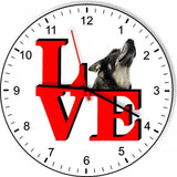 Norwegian Elk Hound Cute Puppy Dog kitchen living room Wall Clock