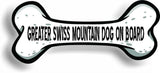 Dog on Board Greater Swiss Mountain Dog Bone Car Magnet Bumper Sticker 3"x7"