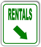 RENTALS DIRECTIONAL GREEN 8 Arrow Variations Metal Aluminum composite sign