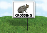 SQUIRREL CROSSING XING 18inx24in Yard Road Sign w/ Stand