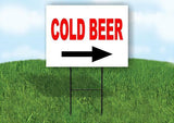 COLD BEER RIGHT ARROW PURPLE Yard Sign Road with Stand LAWN SIGN Single sided
