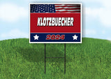KLOTZBUECHER FLAG RED 2024 18inx24in Yard Road Sign w/ Stand