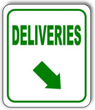 DELIVERIES DIRECTIONAL LEFT BLACK Arrow Variations Metal Aluminum composite sign