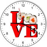 I Love Sushi Love Park Funny Kitchen Living room Wall Clock