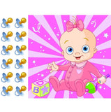 Pin the Pacifier on the Baby girl Shower Game Party Accessory