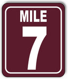 Mile 7 Distance Marker Brown Running Race 5k Marathon Aluminum Composite Sign