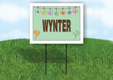 WYNTER WELCOME BABY GREEN  18 in x 24 in Yard Sign Road Sign with Stand