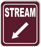 STREAM DIRECTIONAL 45 DEGREES DOWN LEFT ARROW CAMPING Aluminum composite sign