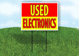 USED Electronics  RED YELLOW Plastic Yard Sign ROAD SIGN with Stand
