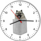 Keeshonden In Your Pocket Dog kitchen living room Wall Clock