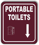 PORTABLE TOILETS DIRECTIONAL ARROW TRAIL 8 Variations Aluminum composite sign