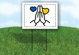 PRAY HEARTS UKRAINE RUSSIAN INVASION 18in x 24in Yard sign with Stand