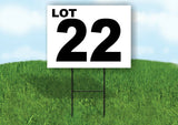 LOT 22 BLACK WHITE Yard Sign with Stand LAWN SIGN