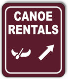 CANOE RENTALS DIRECTIONAL 45 DEGREES UP RIGHT ARROW Aluminum composite sign
