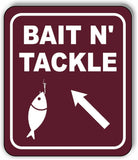 BAIT N TACKLE DIRECTIONAL 45 DEGREES UP LEFT ARROW Metal Aluminum composite sign