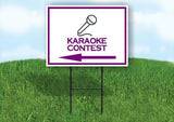 KARAOKE CONTEST PURPLE ARROW Yard Sign Road with Stand LAWN SIGN Single sided