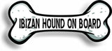 Dog on Board Ibizan Hound Bone Car Magnet Bumper Sticker 3"x7"