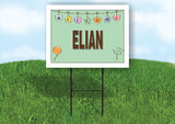 ELIAN WELCOME BABY GREEN  18 in x 24 in Yard Sign Road Sign with Stand