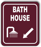 BATH HOUSE DIRECTIONAL ARROW TRAIL 8 Variations Metal Aluminum composite sign