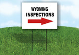 INSPECTIONS RIGHT ARROW RED_ WYOMING Yard Sign with Stand LAWN SIGN