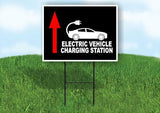 ELECTRIC VEHICLE CHARGING STATION BLACK STRAIGHT Yard Sign with Stand LAWN SIGN