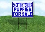 Scottish Terrier PUPPIES FOR SALE BLUE Yard Sign Road with Stand LAWN SIGN
